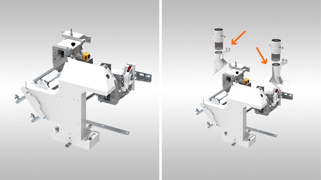 Kappaggregat für Gerade- oder Fasekappen bei Dünnkanten - Arbeitshöhe 60 mm Kappaggregat pneumatisch - 60 mm