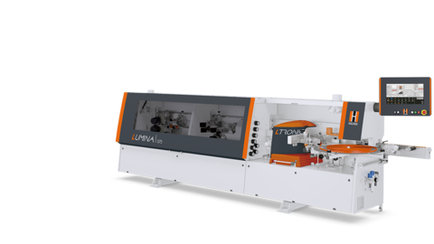 HOLZHER Kantenanleimer LUMINA 1375 als Sondermodell für die Kantenbearbeitung mit Laser und PUR-Kleber Kantenanleimmaschine LUMINA 1375 als Sondermodell zum Sonderpreis für Kantenanleimen mit Laser und PUR