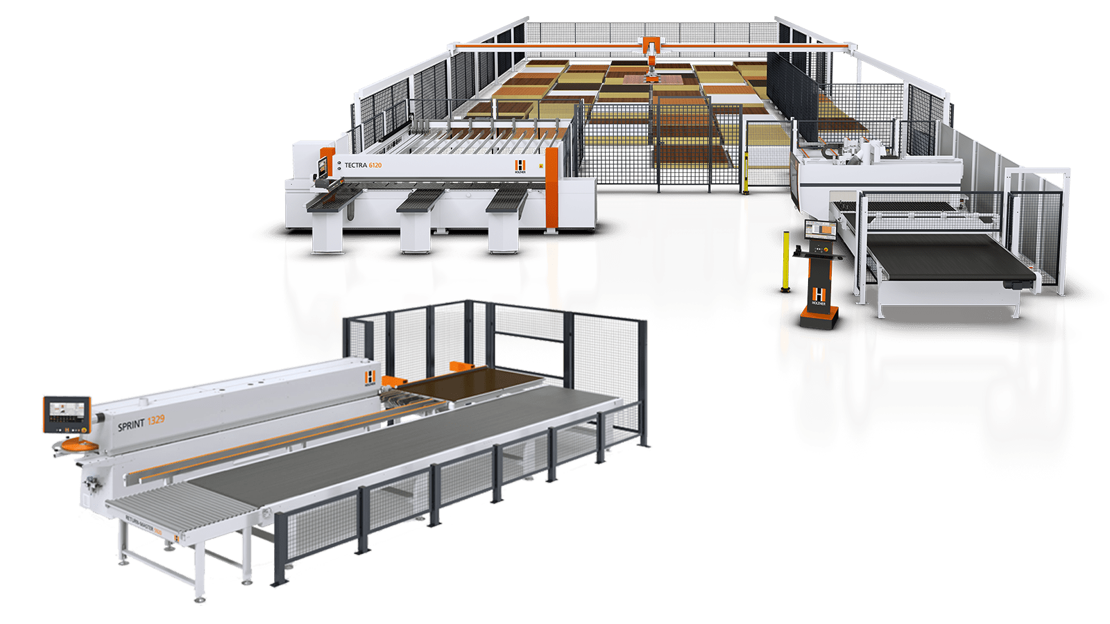 HOLZHER Automatisierung - Automatisches Plattenlagersystem und automatischer Return